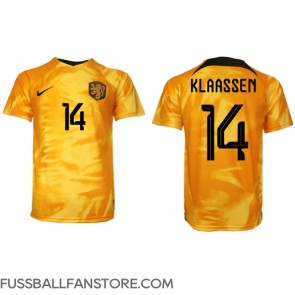 Niederlande Davy Klaassen #14 Replik Heimtrikot WM 2022 Kurzarm